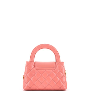 Kelly Top Handle Shopping Bag Quilted Shiny Aged Calfskin Mini