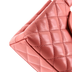 Kelly Top Handle Shopping Bag Quilted Shiny Aged Calfskin Mini