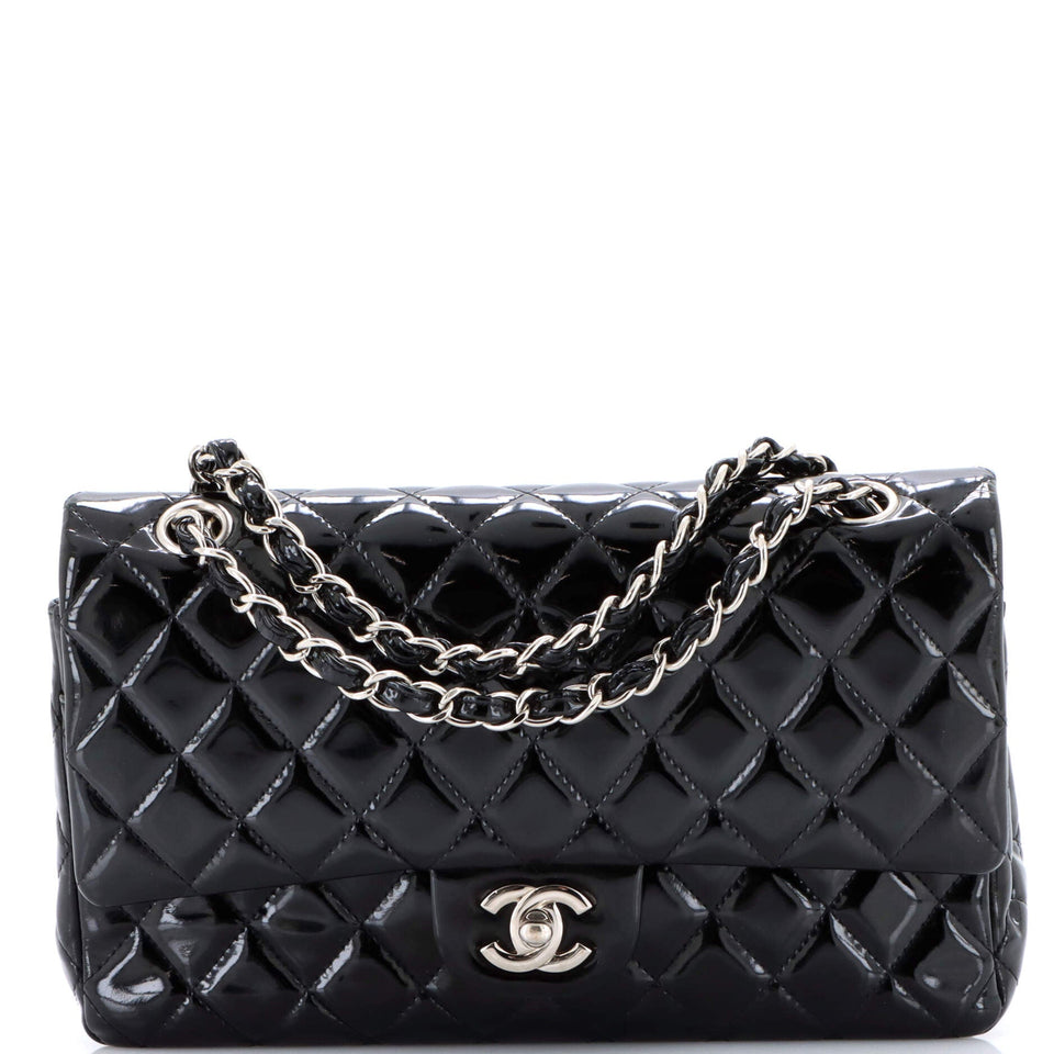 Classic Double Flap Bag Quilted Patent Medium