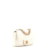 CC Pearl Chain Square Flap Bag Quilted Lambskin Mini