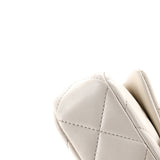CC Pearl Chain Square Flap Bag Quilted Lambskin Mini