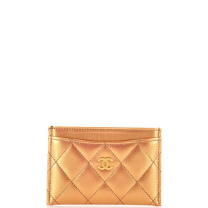 Classic Card Holder Quilted Iridescent Lambskin