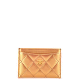 Classic Card Holder Quilted Iridescent Lambskin