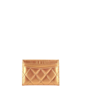 Classic Card Holder Quilted Iridescent Lambskin