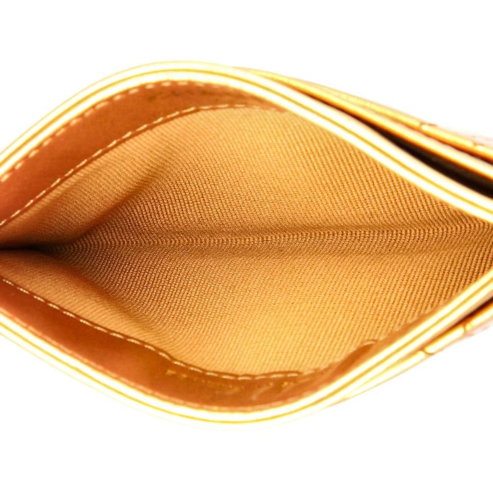 Classic Card Holder Quilted Iridescent Lambskin
