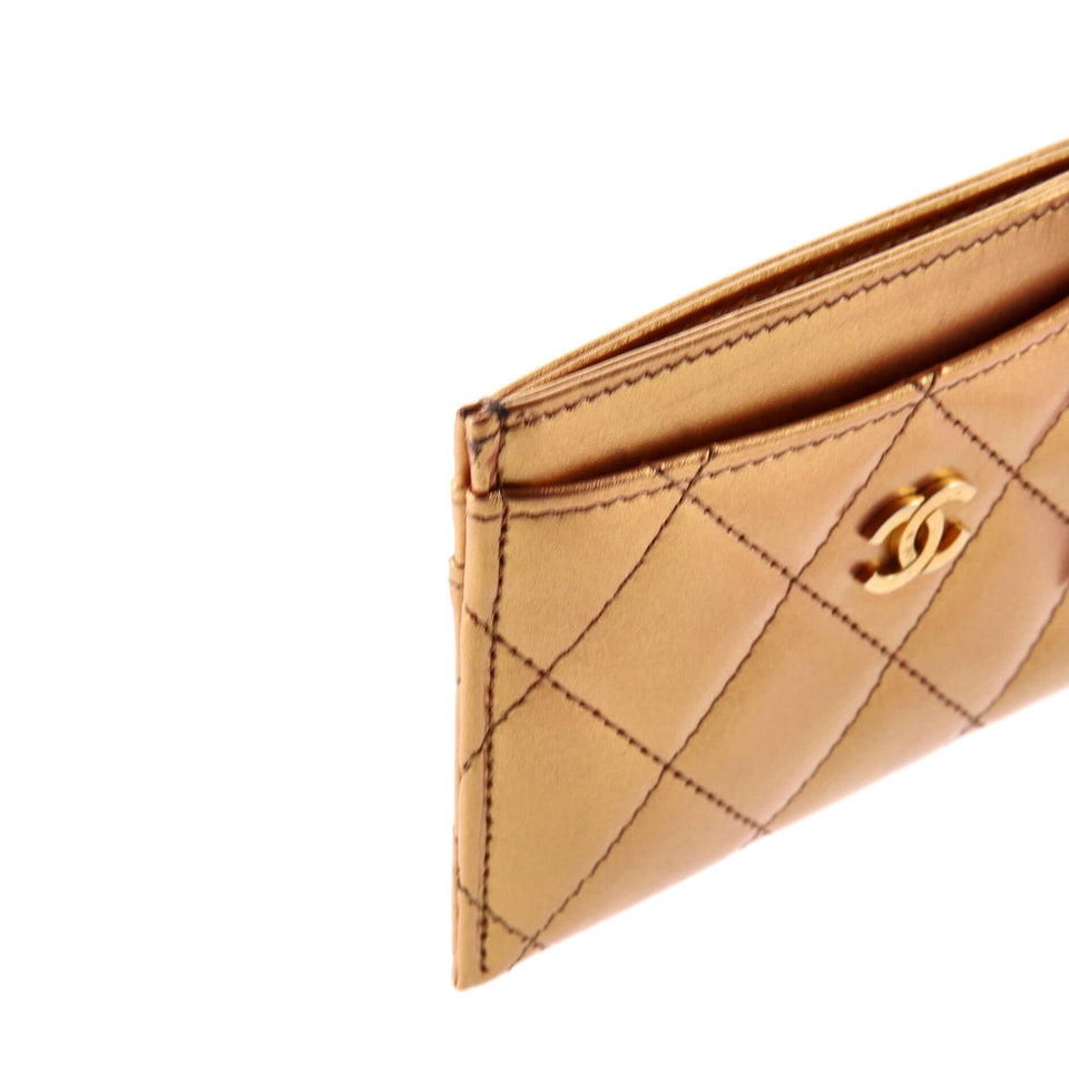 Classic Card Holder Quilted Iridescent Lambskin