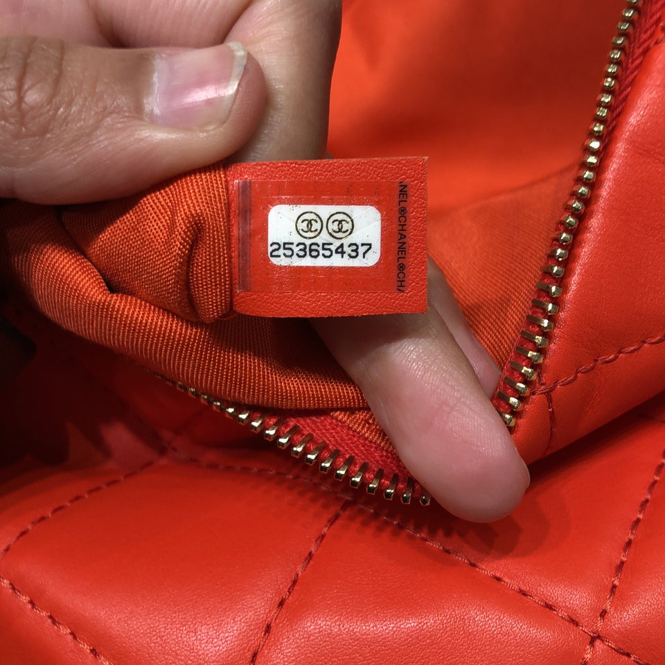 CC Foldover Clutch Quilted Lambskin Large