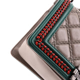 Paris-Salzburg Chain Handle Boy Flap Bag Quilted Lambskin Old Medium