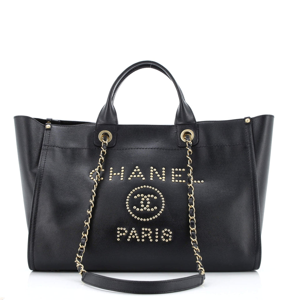 Deauville Tote Studded Caviar Medium
