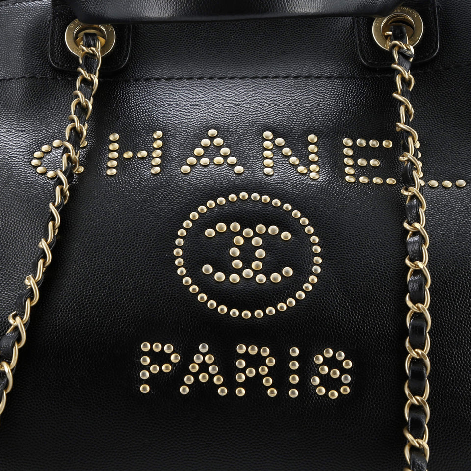 Deauville Tote Studded Caviar Medium
