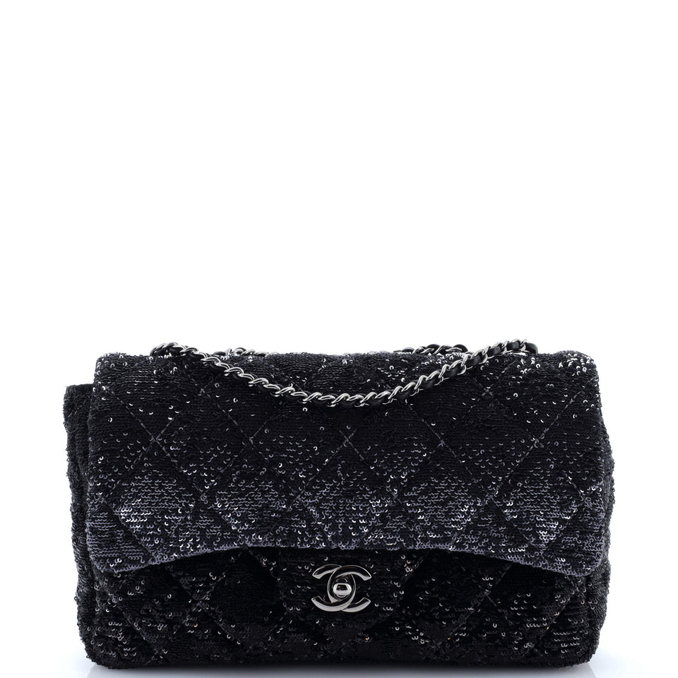CC Flap Bag Quilted Ombre Sequins Medium