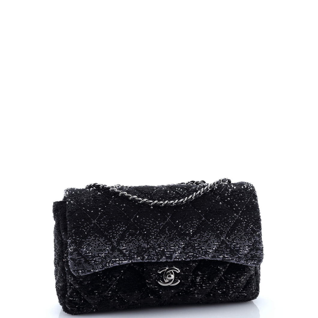 CC Flap Bag Quilted Ombre Sequins Medium
