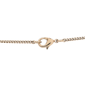 Woven Chain CC Pendant Necklace Metal and Leather