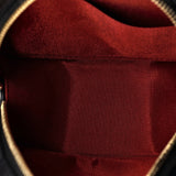 19 Round Clutch with Chain Quilted Leather