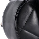 19 Round Clutch with Chain Quilted Leather
