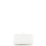 Double Decker Vanity Case with Chain Quilted Shiny Lambskin Small