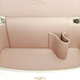 Double Decker Vanity Case with Chain Quilted Shiny Lambskin Small