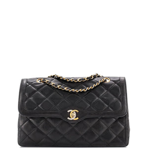 Vintage Two Tone CC Flap Bag Quilted Lambskin Medium