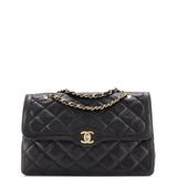 Vintage Two Tone CC Flap Bag Quilted Lambskin Medium