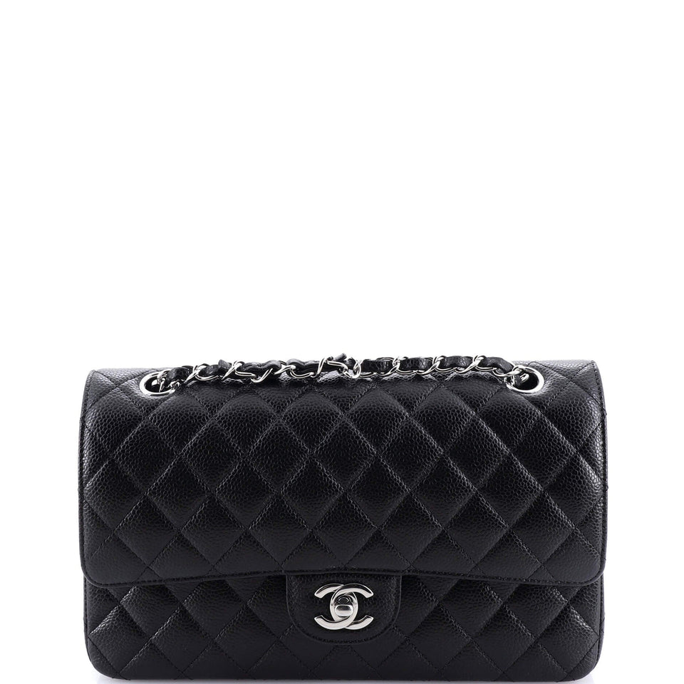 Classic Double Flap Bag Quilted Caviar Medium