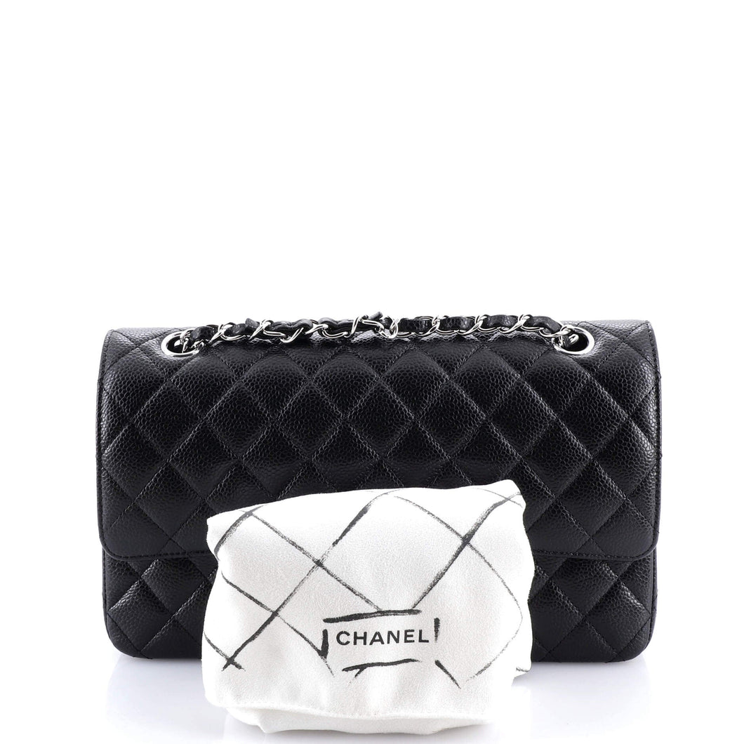 Classic Double Flap Bag Quilted Caviar Medium