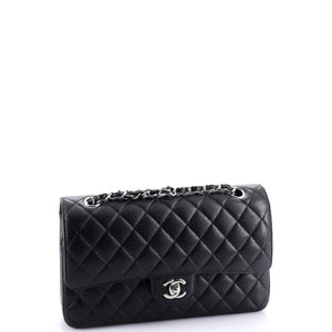 Classic Double Flap Bag Quilted Caviar Medium