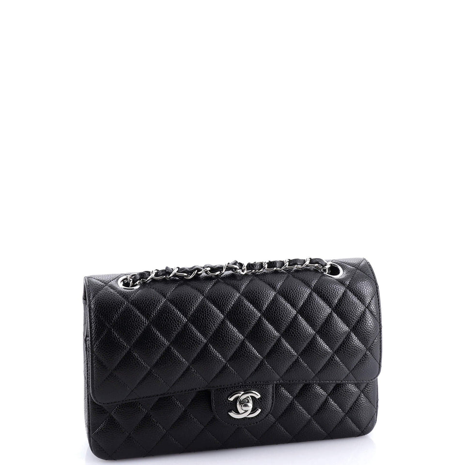 Classic Double Flap Bag Quilted Caviar Medium