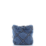 22 Chain Hobo Quilted Stitched Denim Mini