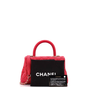 Coco Top Handle Bag Quilted Caviar Mini