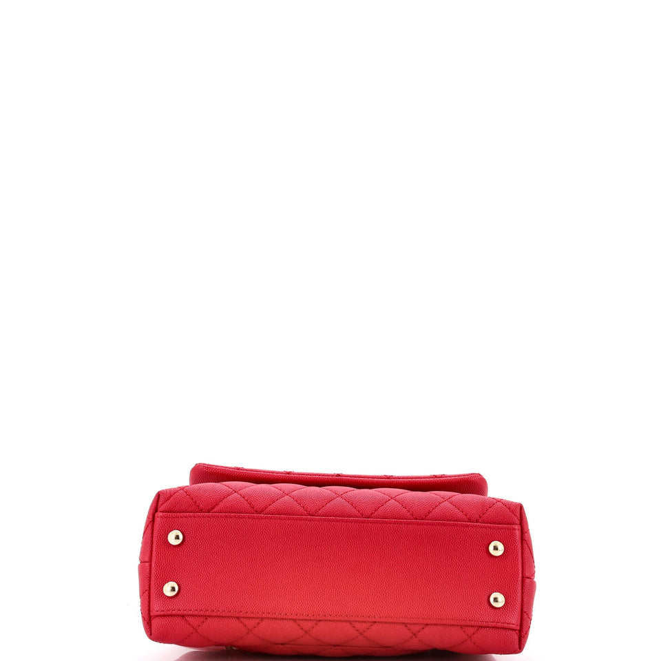 Coco Top Handle Bag Quilted Caviar Mini
