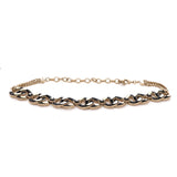 Multiple CC Choker Necklace Metal with Enamel and Crystals