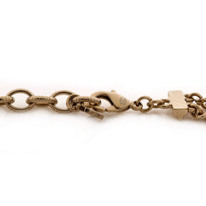 Multiple CC Choker Necklace Metal with Enamel and Crystals