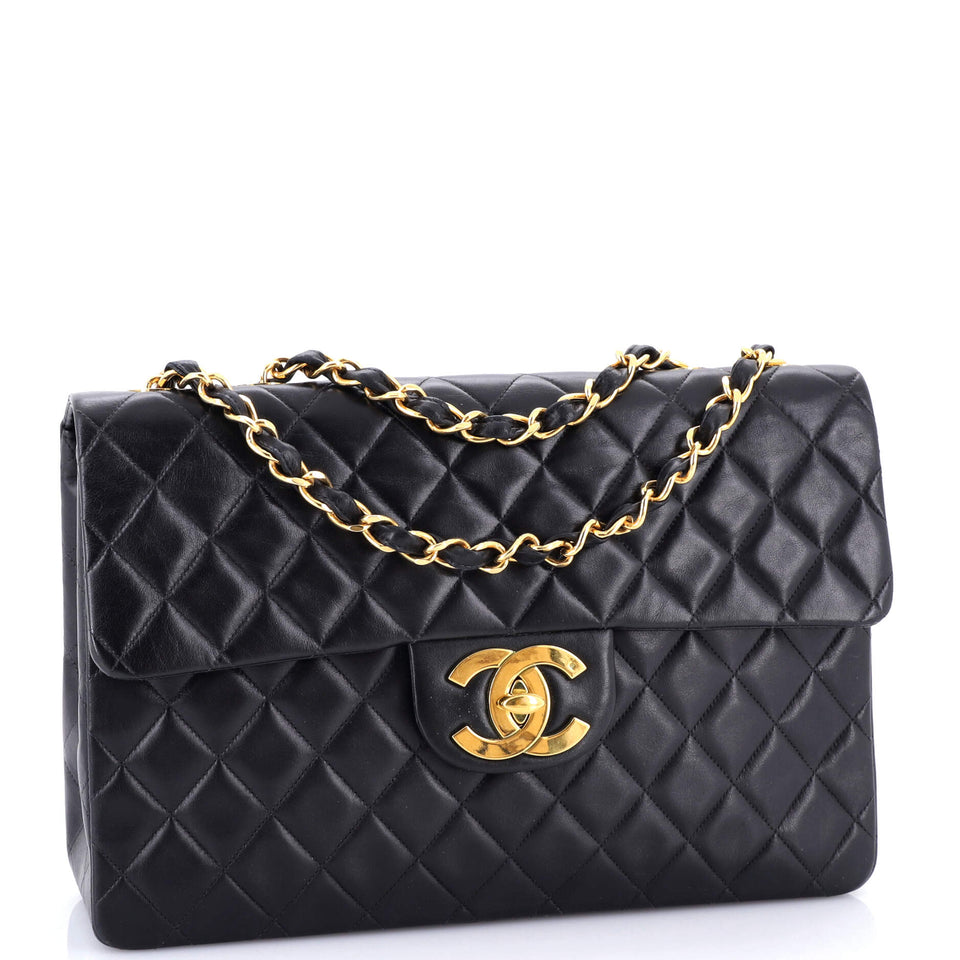 Vintage Classic Single Flap Bag Quilted Lambskin Maxi