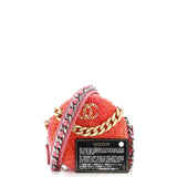 19 Round Clutch with Chain Quilted Tweed