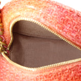 19 Round Clutch with Chain Quilted Tweed