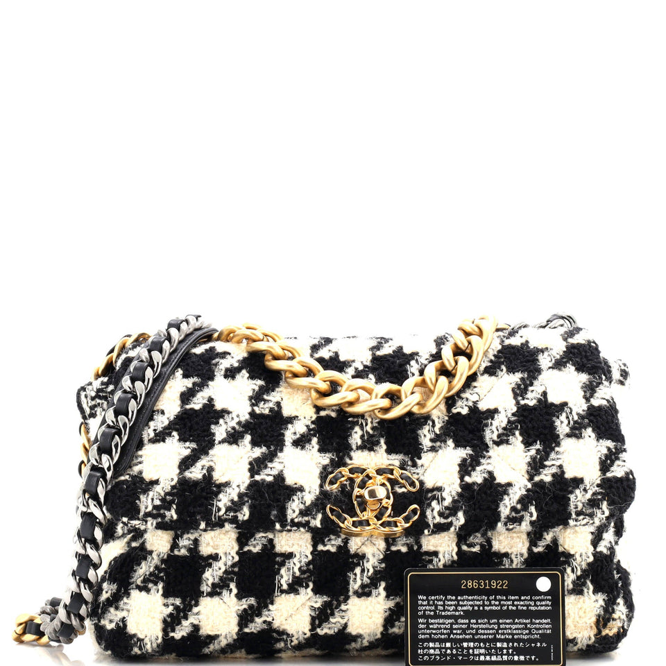 19 Flap Bag Quilted Tweed Large