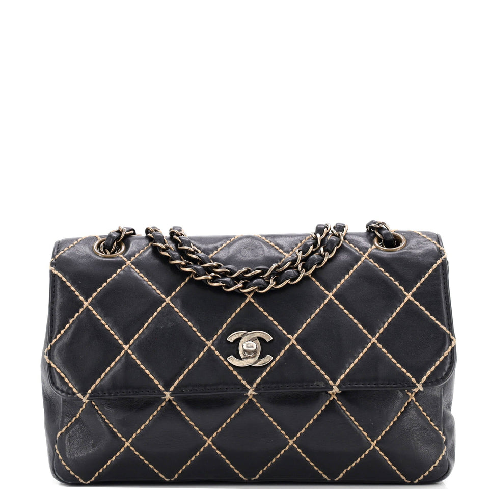 Surpique Flap Bag Quilted Leather Medium