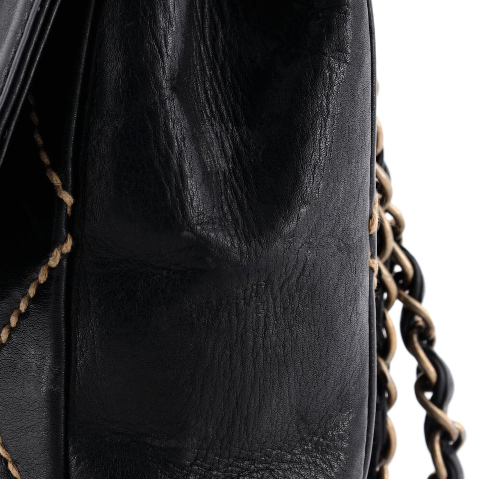 Surpique Flap Bag Quilted Leather Medium