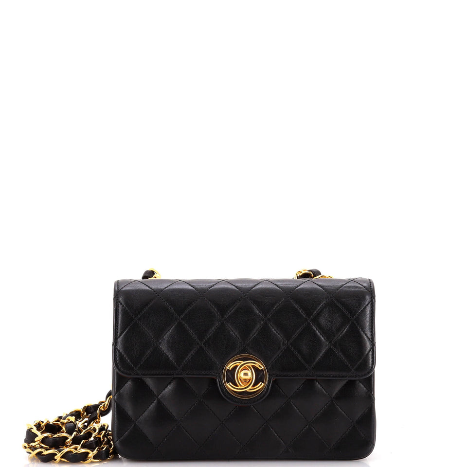 Vintage CC Chain Flap Bag Quilted Lambskin Mini