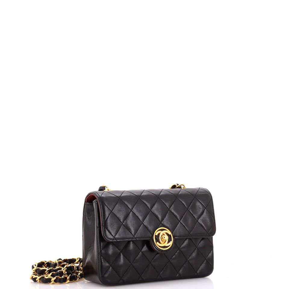 Vintage CC Chain Flap Bag Quilted Lambskin Mini