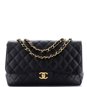 Classic Single Flap Bag Quilted Caviar Jumbo
