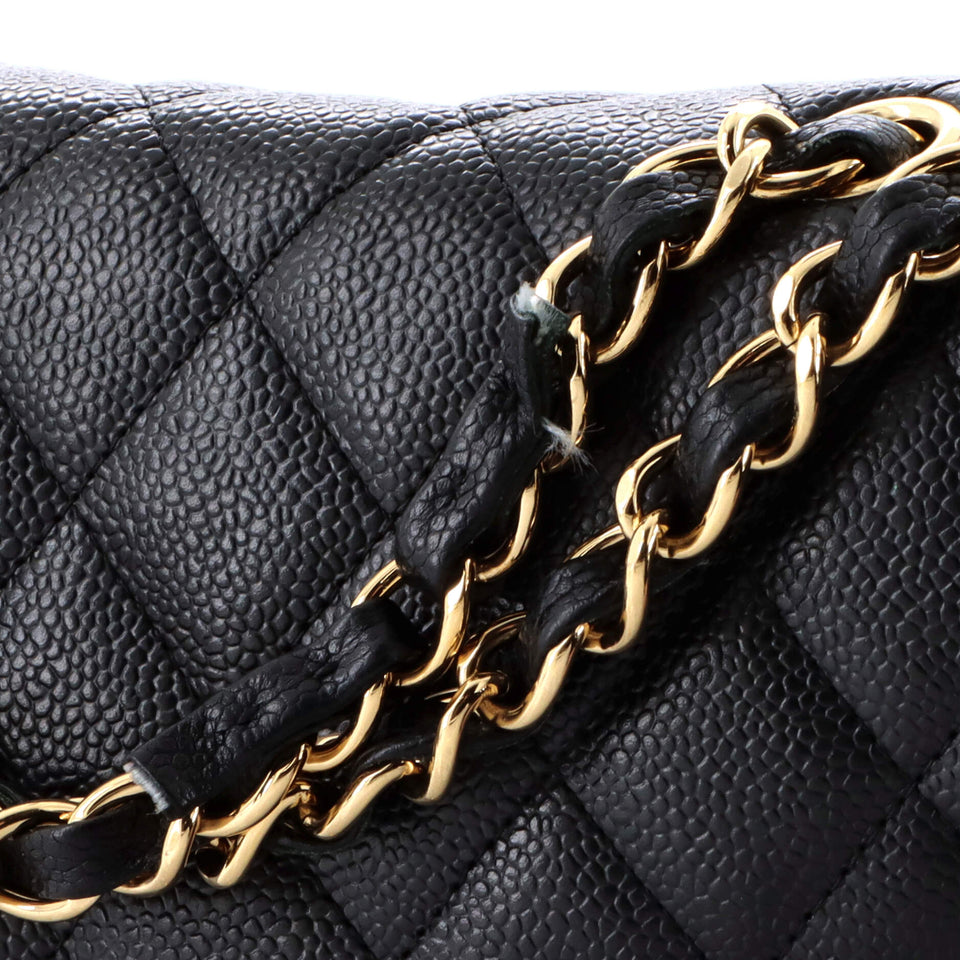 Classic Single Flap Bag Quilted Caviar Jumbo