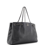 Woven Chain Shopping Tote Caviar Large