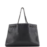 Woven Chain Shopping Tote Caviar Large