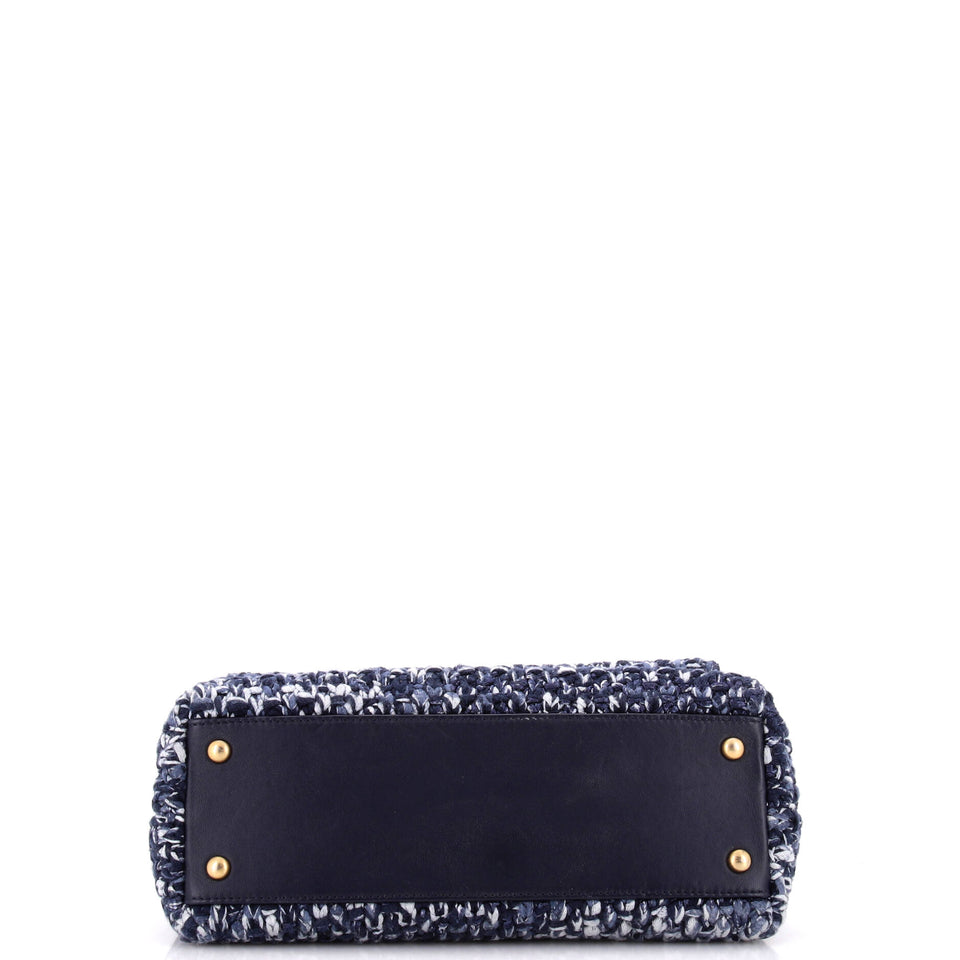 Coco Top Handle Bag Crochet with Lambskin Small