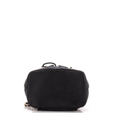 Double Pocket Drawstring Backpack Quilted Calfskin Small