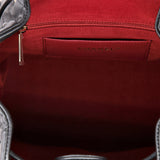 Double Pocket Drawstring Backpack Quilted Calfskin Small
