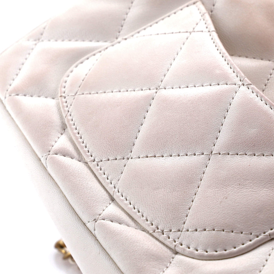 Heart Charms Flap Bag Quilted Lambskin Mini