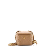 Pearl Crush Vanity Case with Chain Quilted Lambskin Mini