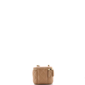 Pearl Crush Vanity Case with Chain Quilted Lambskin Mini